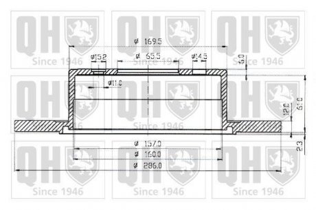 Гальмівний диск QUINTON HAZELL BDC4581