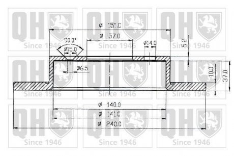 Гальмівний диск QUINTON HAZELL BDC4815