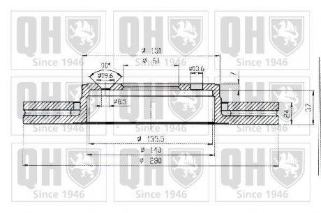 Гальмівний диск QUINTON HAZELL BDC5143