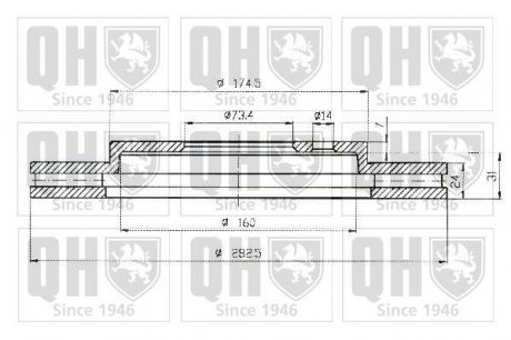 Гальмівний диск QUINTON HAZELL BDC5145