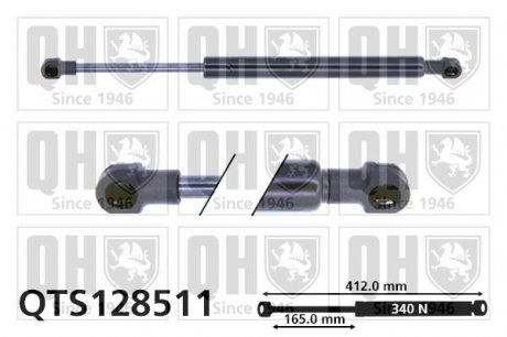 Газовая пружина, крышка багажник QUINTON HAZELL QTS128511