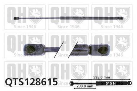 Газовая пружина, крышка багажник QUINTON HAZELL QTS128615