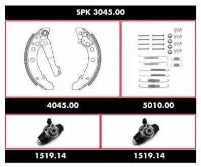 Комплект тормозов, барабанный тормозной механизм REMSA SPK304500