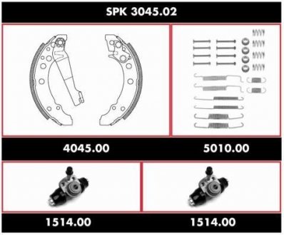 Комплект тормозов, барабанный тормозной механизм REMSA SPK304502