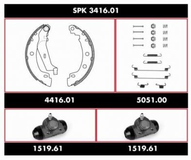 Комплект тормозов, барабанный тормозной механизм REMSA SPK341601
