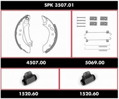 Комплект тормозов, барабанный тормозной механизм REMSA SPK350701