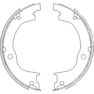 Комплект тормозных колодок, стояночная тормозная система ROADHOUSE 474900