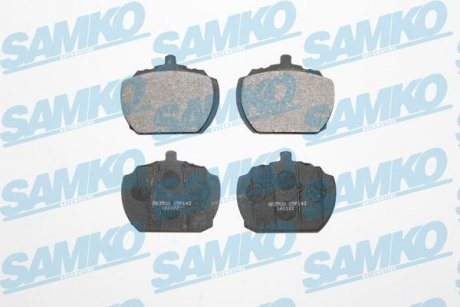 Тормозные колодки, дисковый тормоз (набор) SAMKO 5SP143 (фото 1)