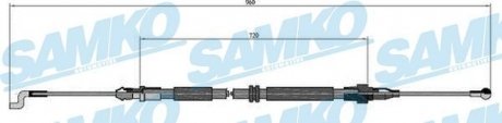 Трос ручного гальма.r. T4 938/720 tarcze SAMKO C0973B