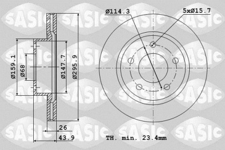 Тормозной диск SASIC 6104020 (фото 1)