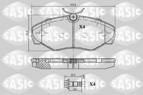 Комплект тормозных колодок SASIC 6214007 (фото 1)