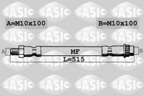 Шланг торм. передний SASIC 6604016 (фото 1)