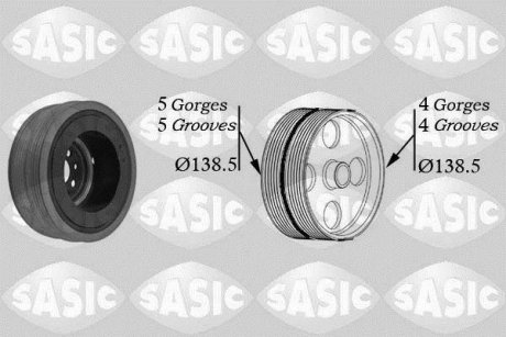 Ременный шкив, коленчатый вал SASIC 9001804 (фото 1)