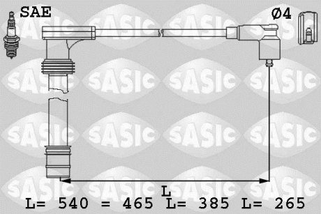 Проволока зажигания, набор SASIC 9286009 (фото 1)