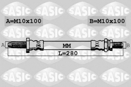 Шланг гальмівний SASIC SBH6324