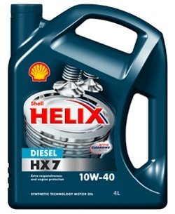 Моторное масло Helix HX7 Diesel 10W-40 полусинтетическое 4 л SHELL 550040425 (фото 1)