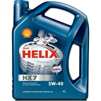 Моторное масло Helix HX7 5W-40 полусинтетическое 4 л SHELL 550040513