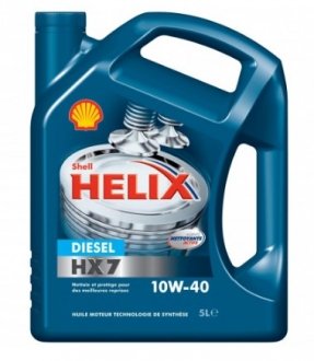 Моторное масло Helix HX7 Diesel 10W-40 полусинтетическое 5 л SHELL 550046588 (фото 1)