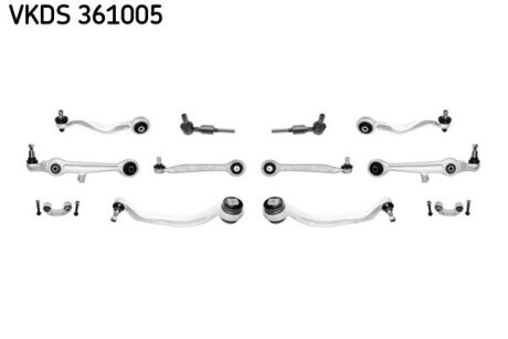 Комплект передніх важелів передн AUDI A4 B5, A4 B6, A4 B7, A6 C5 SKODA SUPERB I VW PASSAT B5, PASSAT B5.5 1.6-4.2 11.94-06.08 SKF VKDS361005