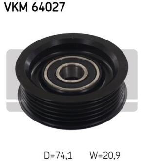 Ролик поліклинового ременя MAZDA 2, 3 1.3/1.5/1.6 02.04-05.19 SKF VKM64027