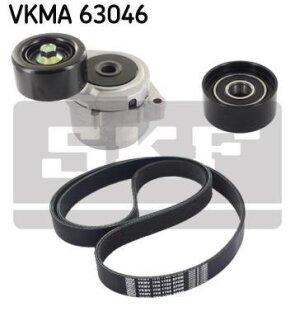 Комплект поликлинових ременів (з роликами) HONDA ACCORD VII, ACCORD VIII, CR-V III, FR-V 2.2D 01.04- SKF VKMA63046 (фото 1)
