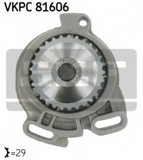 Насос охолоджуючої рідини, з ущільненням AUDI 100 C2, 100 C3, 200 C3, 80 B3, 80 B4, 90 B2, 90 B3, COUPE B2, COUPE B3, QUATTRO 1.9-2.3 07.77-12.96 SKF VKPC 81606 (фото 1)