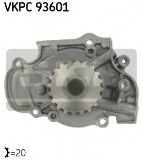 Насос охолоджуючої рідини, з ущільненням HONDA ACCORD IV, ACCORD V, ACCORD VI, CIVIC IV, CIVIC V, CRX III, ODYSSEY, PRELUDE IV, PRELUDE V, SHUTTLE, ROVER 600 I 1.6-2.3 10.89-06.04 SKF VKPC93601