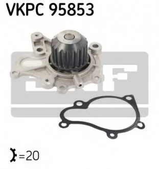 Насос охолоджуючої рідини HYUNDAI ACCENT II, ELANTRA III, GETZ, HIGHWAY, MATRIX, SANTA FÉ I, TRAJET, TUCSON, KIA CARENS II, CERATO I, SPORTAGE II 1.5D/2.0D 03.01-08.10 SKF VKPC 95853