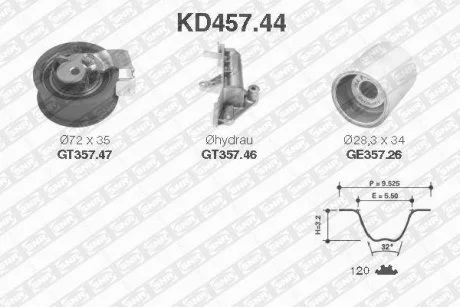 Комплект ремня ГРМ SNR NTN KD457.44