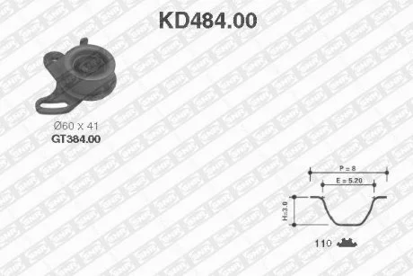 Ремінь ГРМ (набір) SNR NTN KD484.00