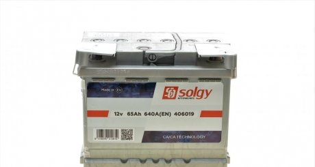 Стартерная батарея (аккумулятор) Solgy 406019 (фото 1)