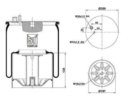 Подушка амортизуюча 4884 N1 P06 (зі стаканом) ST-TEMPLIN 04.060.6206.080 (фото 1)
