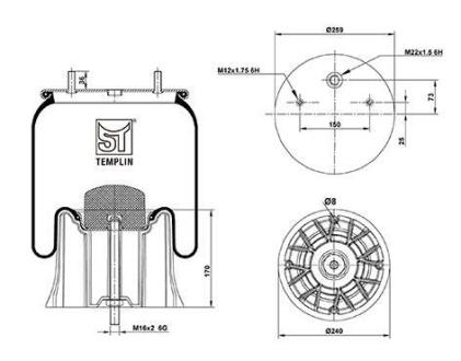 Подушка амортизуюча V 1 DK 22 E-13 (зі стаканом) ST-TEMPLIN 04.060.6306.840 (фото 1)