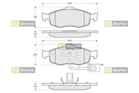 Гальмівні колодки дискові STARLINE BD S105 (фото 1)