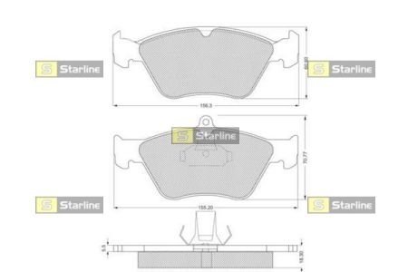 Тормозные колодки дисковые STARLINE BD S192 (фото 1)