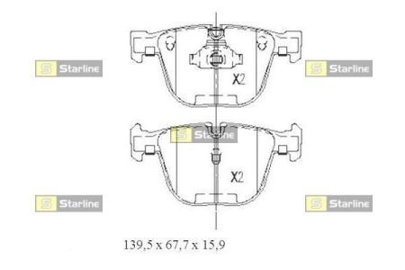 Колодки тормозные дисковые, к-кт. STARLINE BDS439 (фото 1)