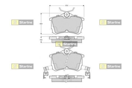 Тормозные колодки дисковые STARLINE BD S443 (фото 1)