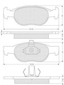 Тормозные колодки, дисковый тормоз (набор) STARLINE BDS823P (фото 1)
