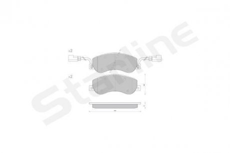 Колодки тормозные дисковые, к-кт. STARLINE BD S848P (фото 1)