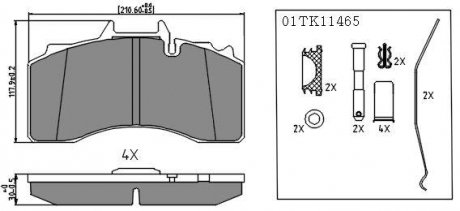 КМП тормозных колодок STARLINE BD T004