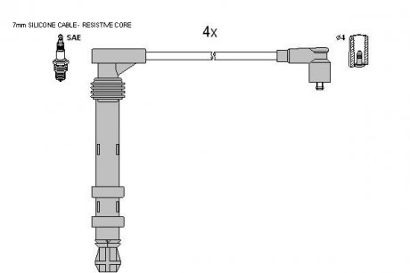 Комплект проводов зажигания STARLINE ZK8364