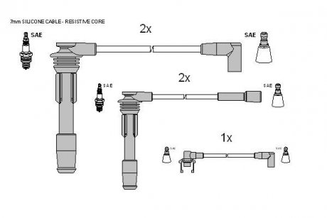 Комплект кабелів запалювання STARLINE ZK 8914 (фото 1)