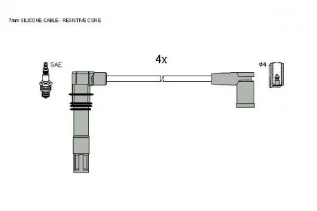 Комплект кабелів запалювання STARLINE ZK 9952