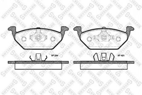 Гальмівні колодки дискові перед. Audi A3 1.9TDI 96-/Skoda Octavia 1.4-1.9TDI/ 2.0I 00- STELLOX 644 020B-SX