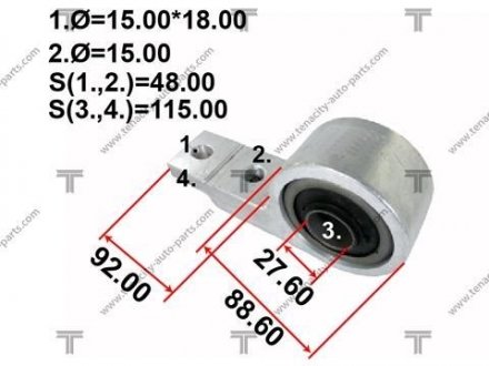 Сайлентблок важеля nissan x-trail 00-07 TENACITY AAMNI1035 (фото 1)