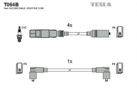 Дроти запалення, набір TESLA T064B