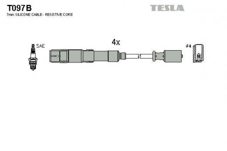 Проводавысоковольтные,комплект Mercedes-benz A-class (w169) 1.5 (04-12) TESLA T097B