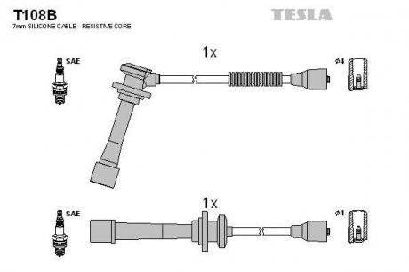 Комплект электропроводки TESLA T108B (фото 1)