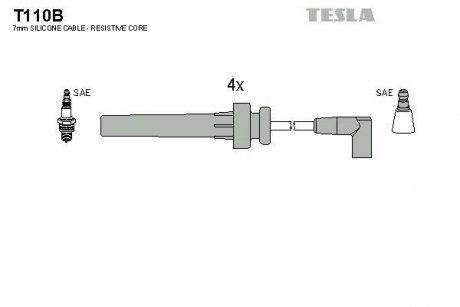 Комплект кабелей высоковольтных TESLA T110B (фото 1)