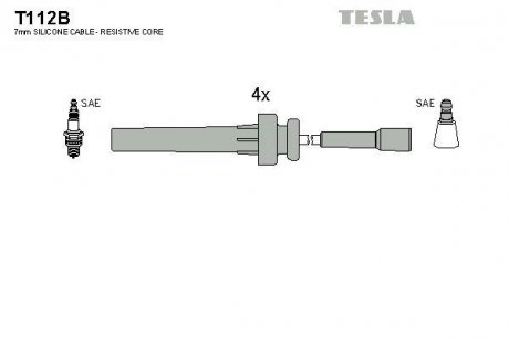 Комплект кабелей зажигания TESLA T112B